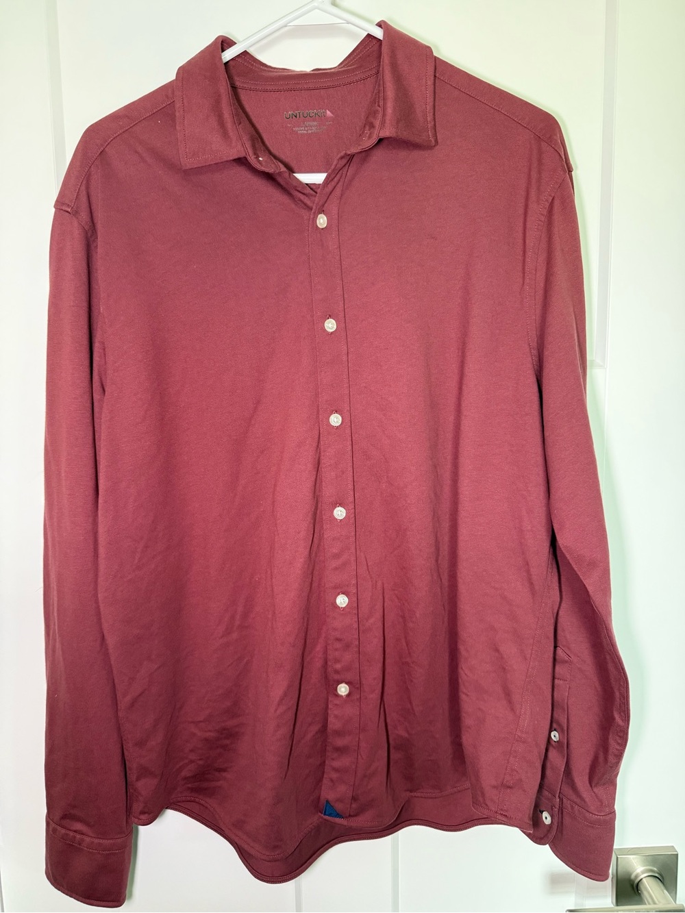 UNTUCKit Men's Button-Down Shirt in Wine Red - Picture 4 of 6